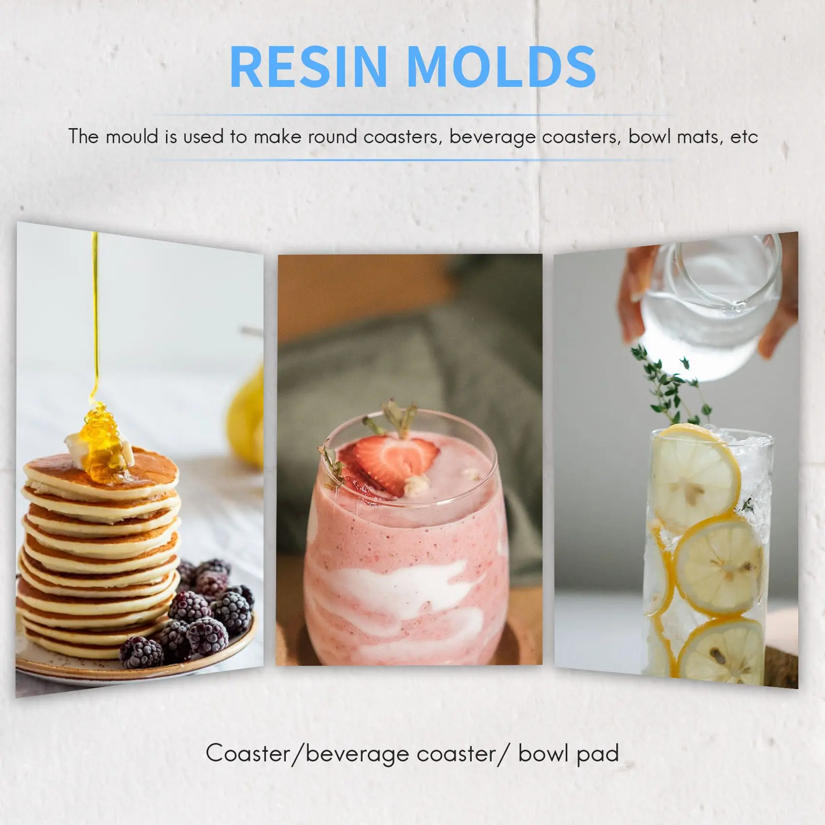 

A83F-4 Pack Big Diy Round Coaster Silicone Mold, Diameter 3.94Inch/10Cm, Molds For Casting With Resin, Cement