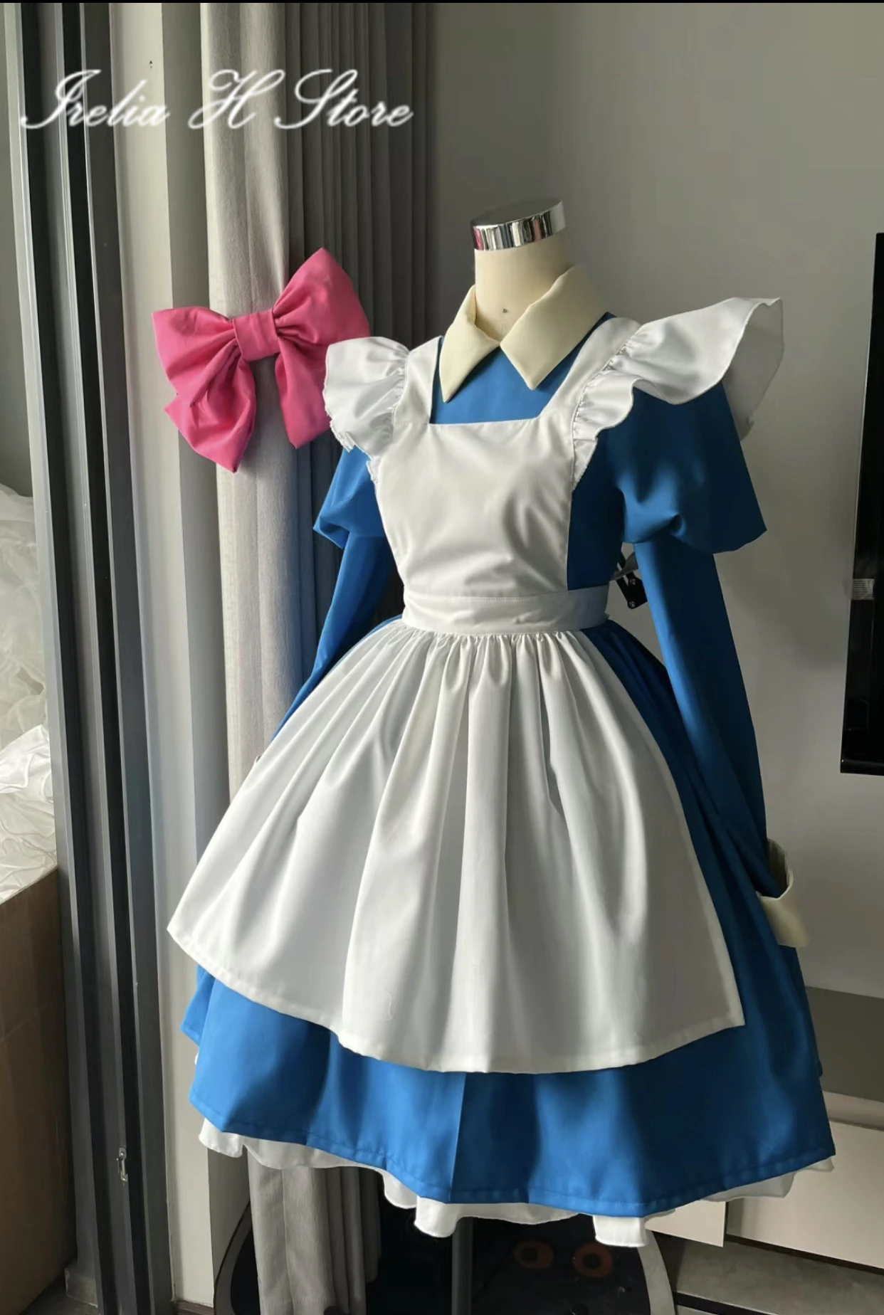 

Irelia H Store Anime Card Captor Sakura Cosplay Costume Sakura Alice Maid dress blue and white