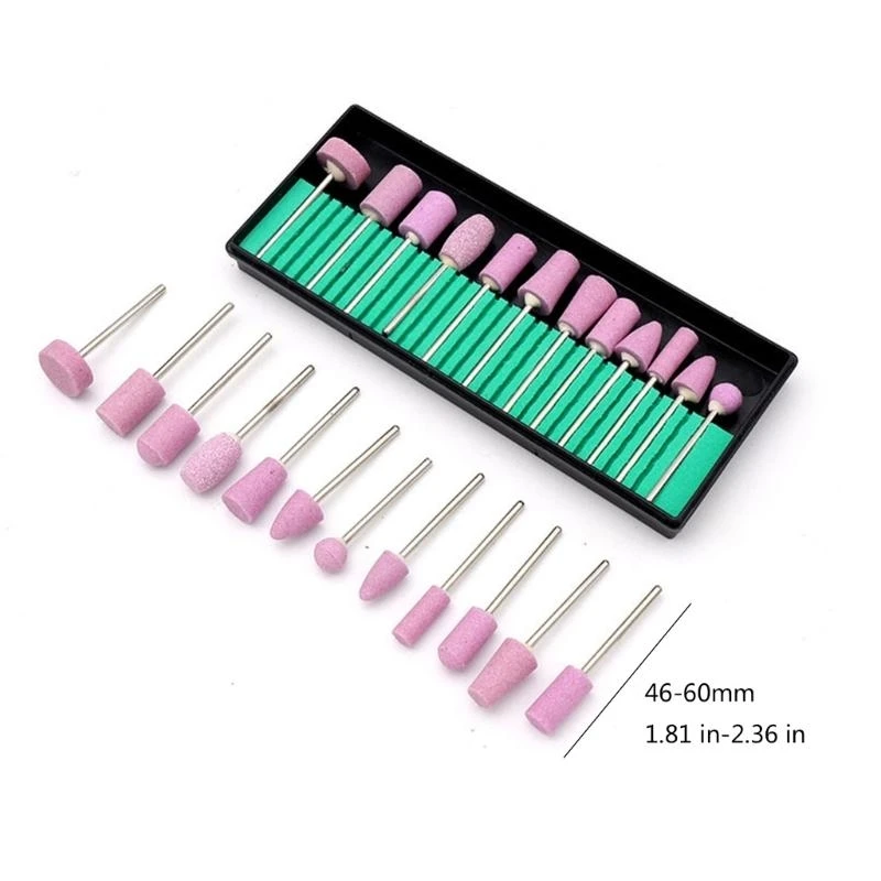 12 個ネイルアート研削研磨ヘッドドリルビット電気マニキュアツール高品質