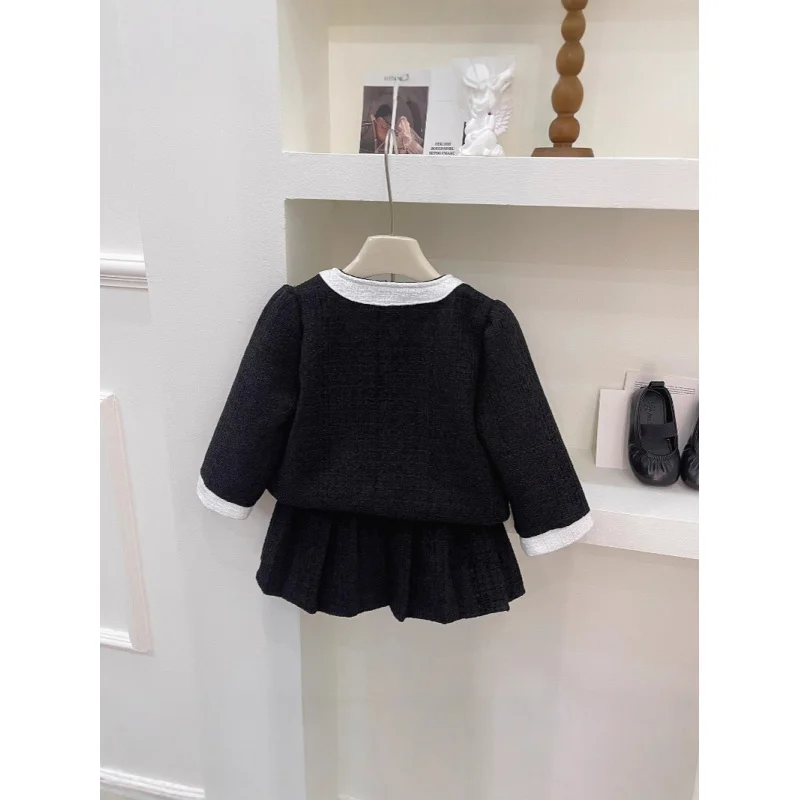 

2025Autumn Children's Clothing Baby Girl Two-piece Set Temperament New Girl's Skirt Set