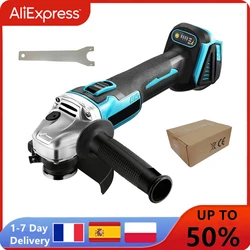 Brushless Electric Angle Grinder Grinding Machine 4 Speed 125/100 MM Cordless DIY Woodworking Power Tool For 18V Makita Battery