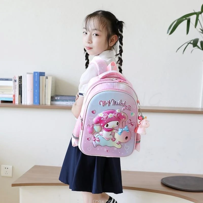 Kuromi-mochila de dibujos animados para niño y niña, morral escolar con diseño de melodía, bolsa de viaje, el mejor regalo