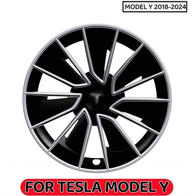 19-calowe nakładki na felgi 4 szt. Osłony felg Wymienne nakładki na piasty kół Pełne osłony obręczy Akcesoria do Tesla Model Y 2018-2024