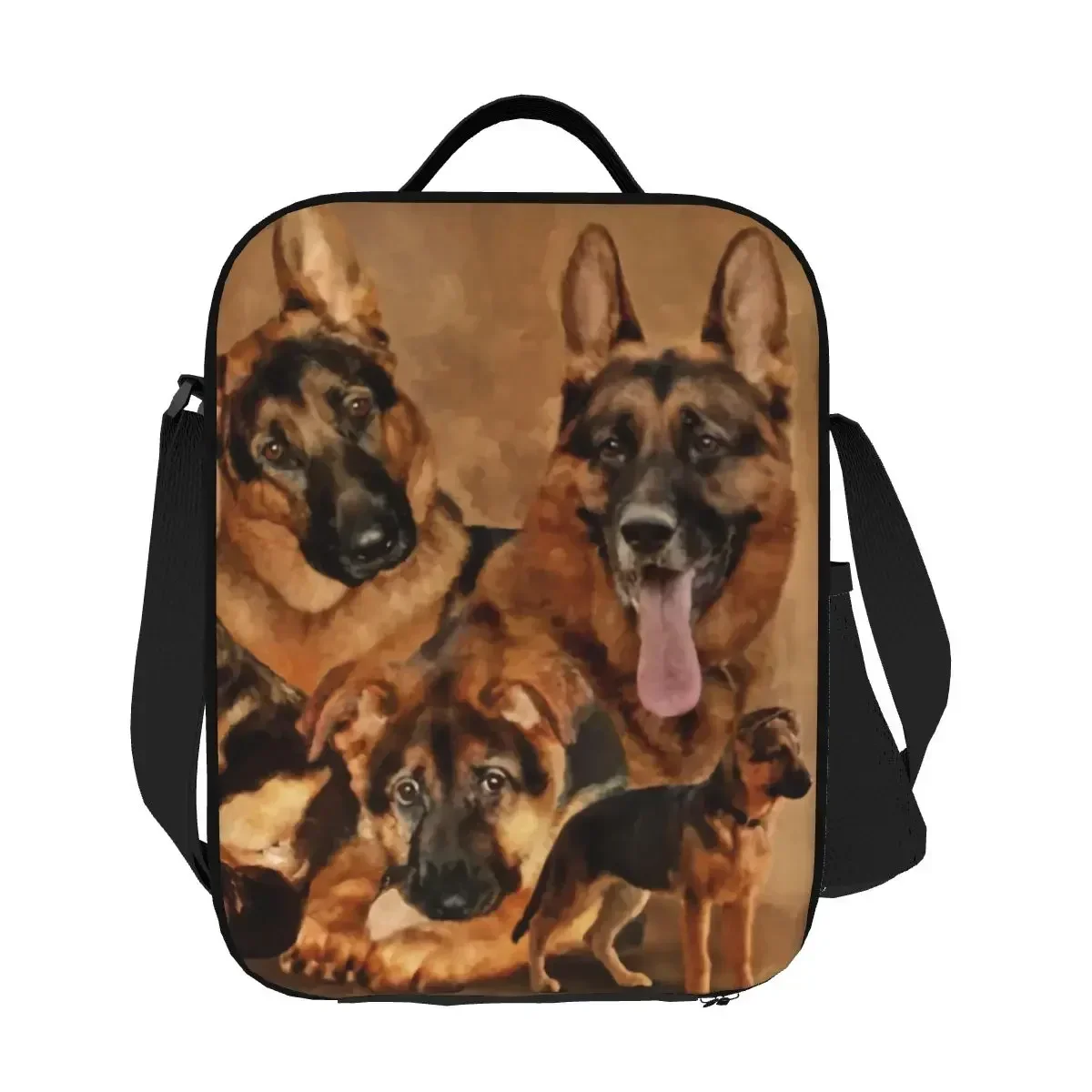 

German Shepherd Dog Insulated Lunch Bag for Women Alsatians Cooler Thermal Bento Box Kids School Children