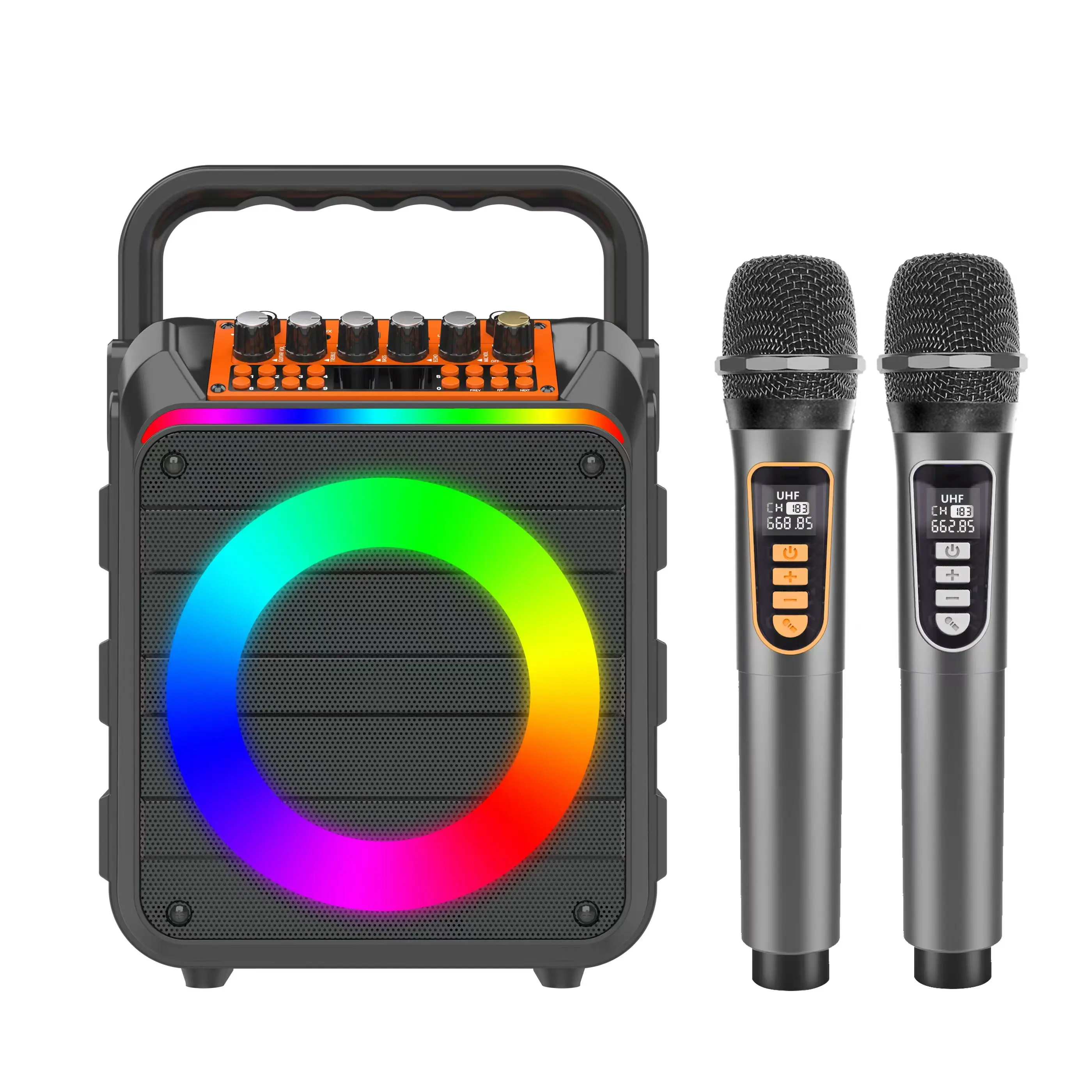 Alto-falante barato da máquina de karaokê e alto-falante do karaokê do microfone com microfone sem fio