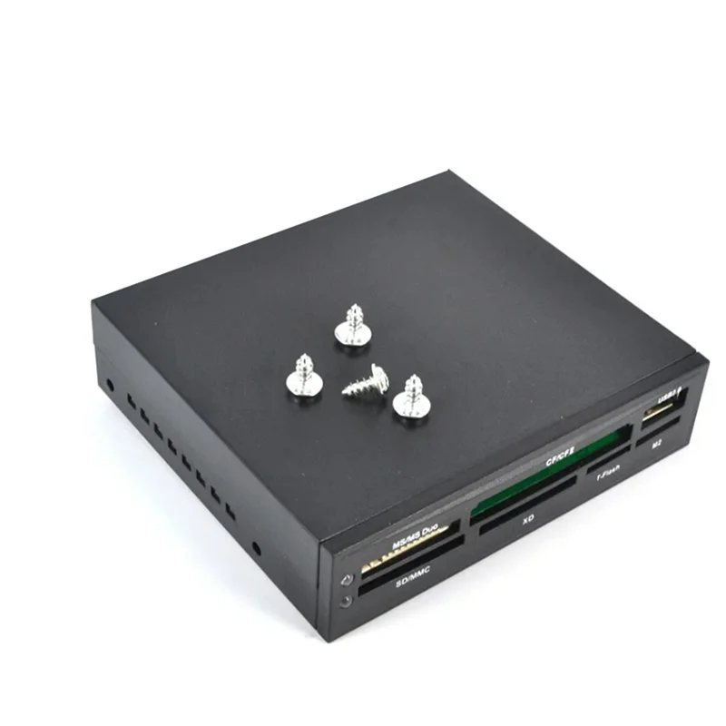 QWE-Tflash Memory Card Writer Inbuilt USB HUB For PC Case Card Reader Adapter For 3.5Inch HDD Hard Disk Drive
