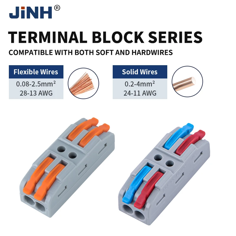 JINH Multi-Color Quick Splice 10Pcs CMK422 Push-in Lever Wire Joiner Universal Compact Terminal for Home Electric
