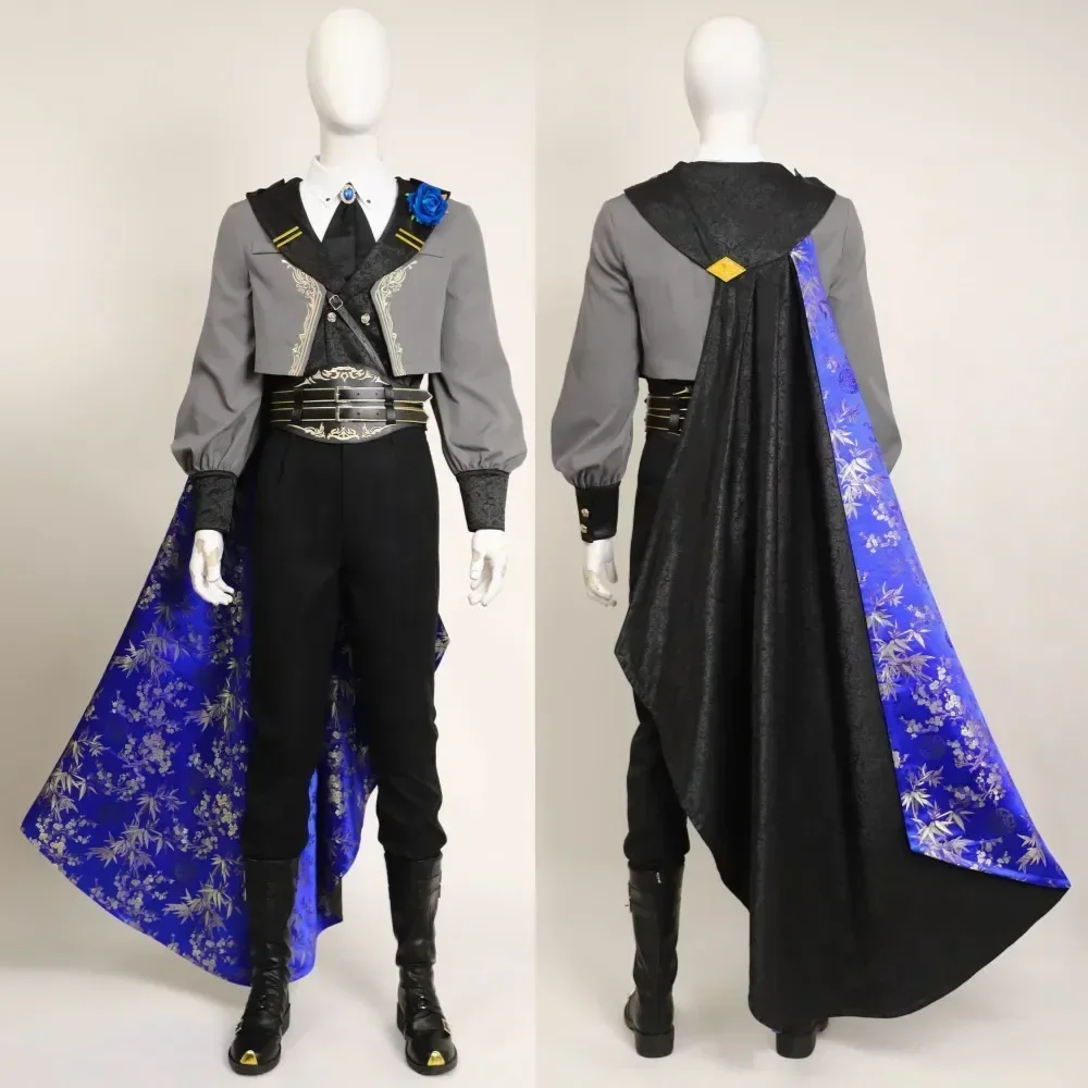 

Fantasy 7 Sephiroth Cosplay Costume Blue Rose Thorn Night Sephiroth Outfit Man Game Battle Suit Custom Size