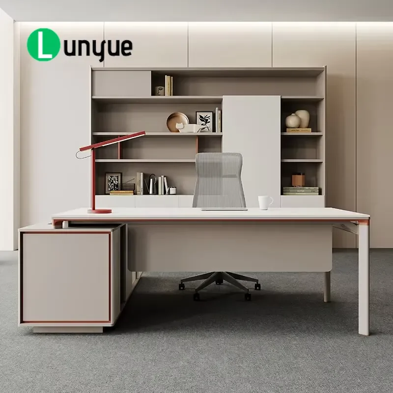 Customizable Modern L Shaped Executive Desk Durable Eco Friendly Wood Office Furniture For Commercial Use Home Workspace