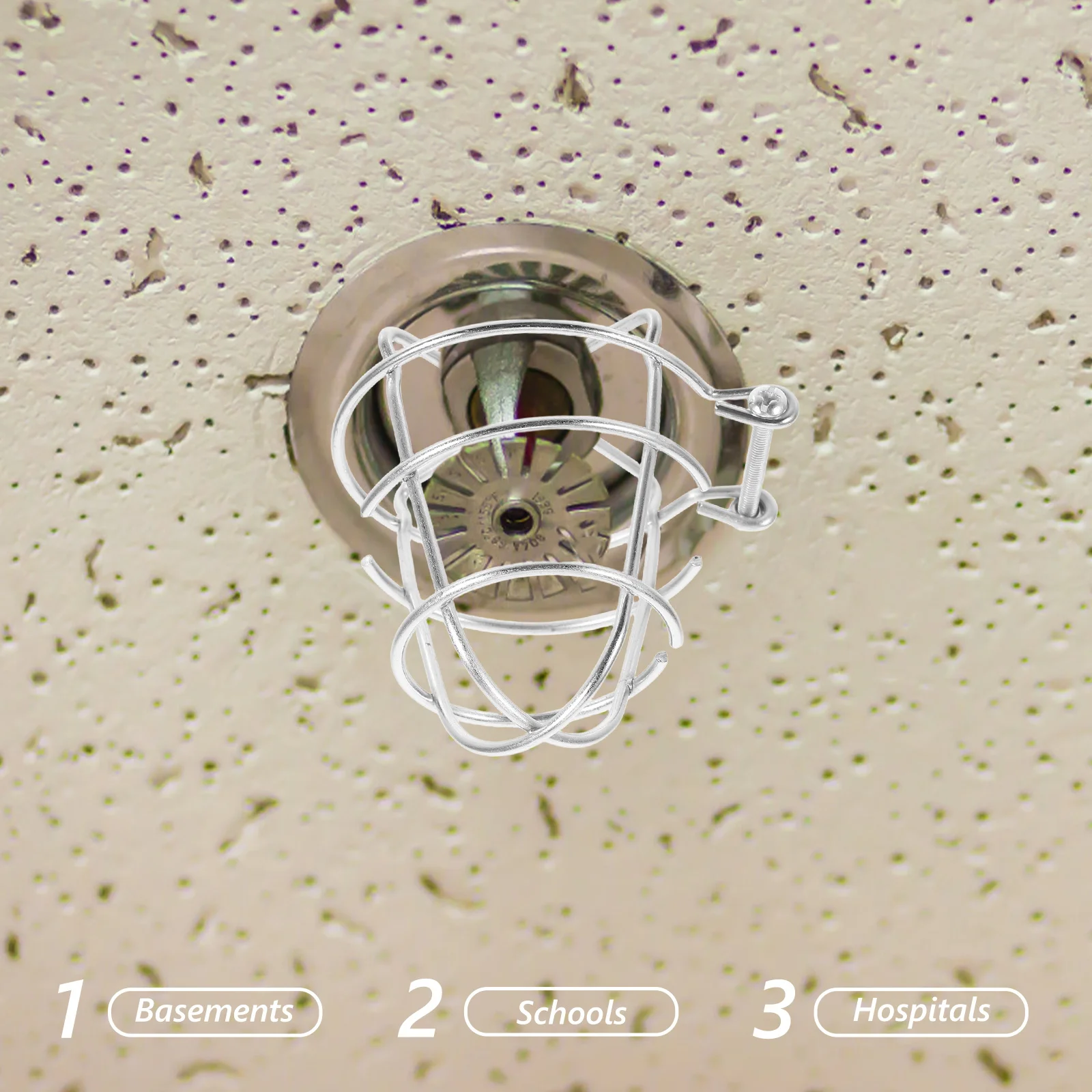 4 قطعة حامي الأسلاك المعدنية الرش الحريق الفضة الحائط فلوش جبل غطاء أمان الجدار الجانبي منع العرضية #6