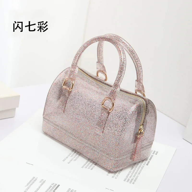 

Waterproof Candy Jelly Bag, Boston Pillow Bag, One Shoulder Crossbody Simple Versatile Women's Bag Medium Large Handbags Purse