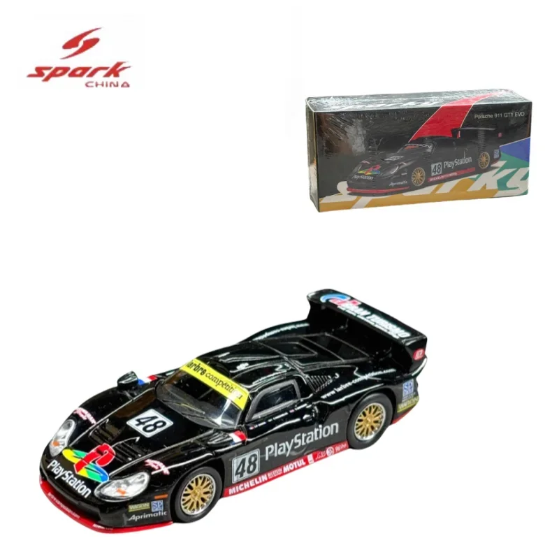 Sparky 1:64 Porsche 911 GT1 EVO alloy simulation model, children's collection of decorative toys, holiday gifts for children.