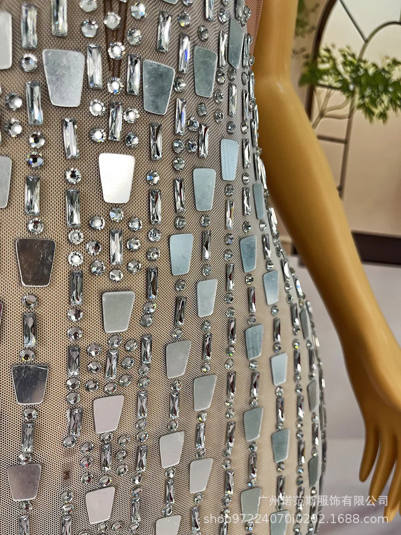 Collo a V profondo Sexy Split End Serata di lusso Cocktail Party Passerella Sera Studio Showroom Abito Robe Femmes Élégantes Chic Soiree