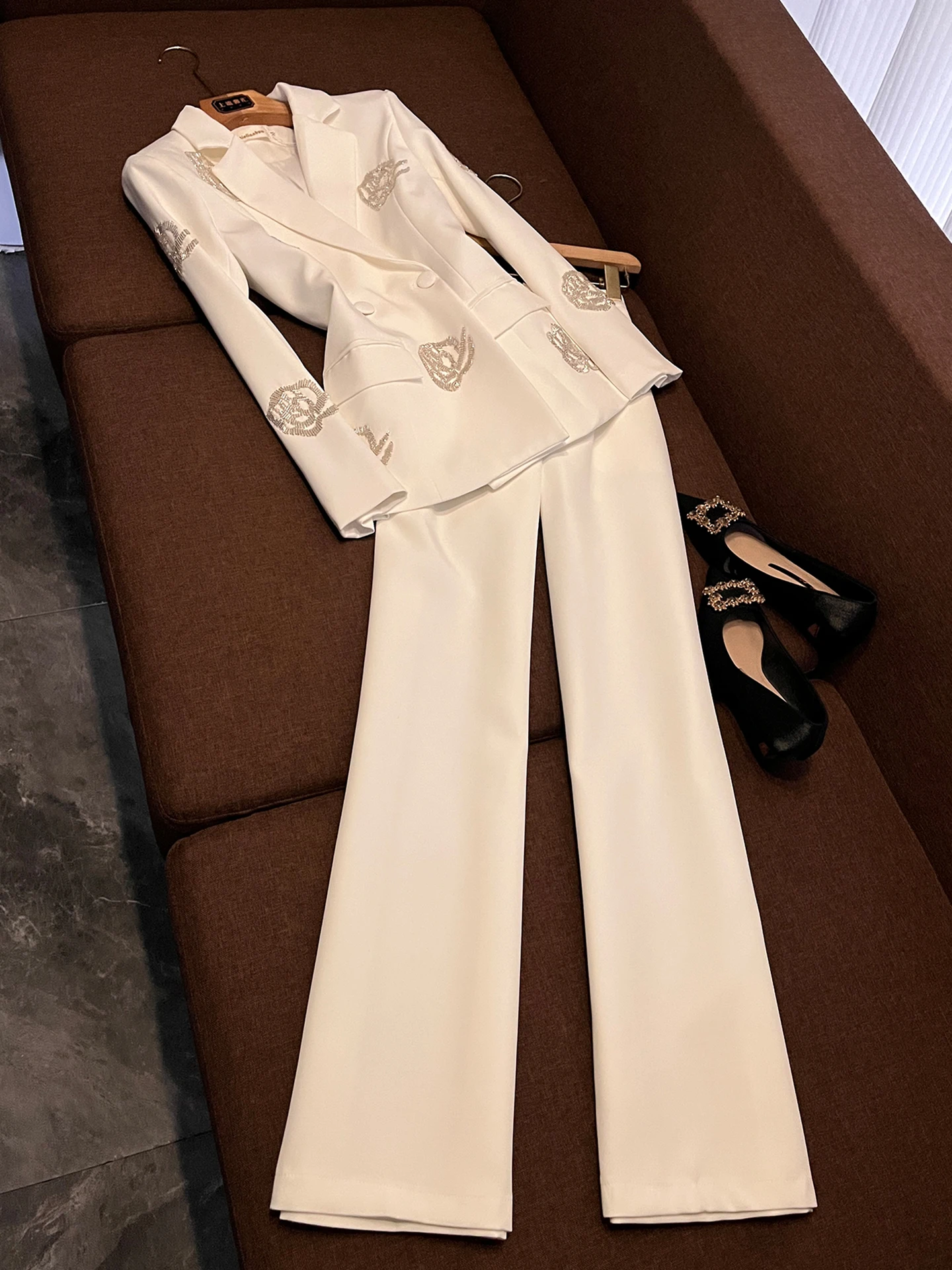 

Ele Heavy Bead Suit Set Women's Slimming Two-Piece Set Faionable Profional Clothing OK355 Spring Collection