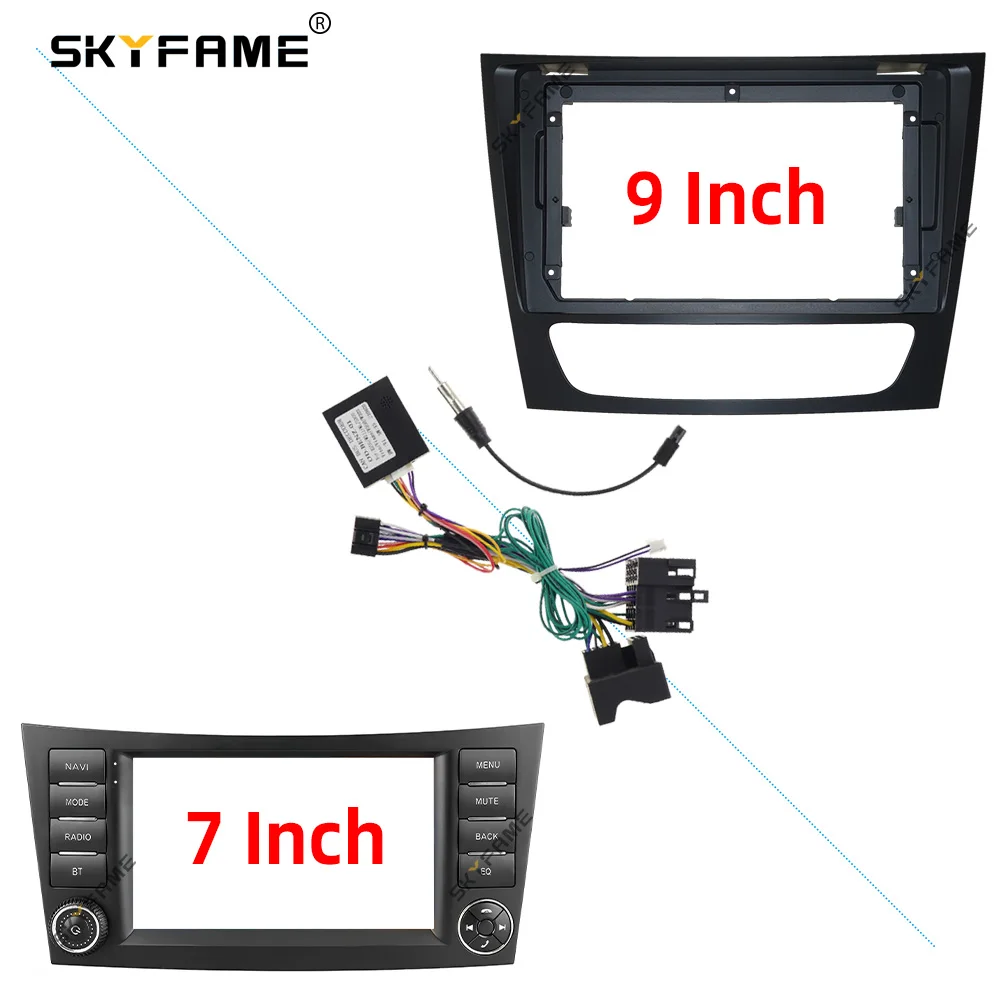 SKYFAME Car Frame Fascia Adapter Canbus Box Decoder Radio Dash Fitting Panel Kit For Benz E Class CLS W211 W219 S211 C219 E280