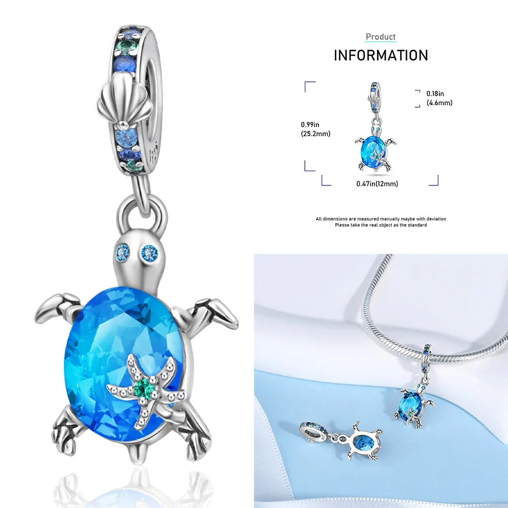 Fit  Original Bracelets 925 Sterling Silver Chameleon Star Moon Charms Turtle Blue Eyes Beads DIY Jewelry Halloween Gift