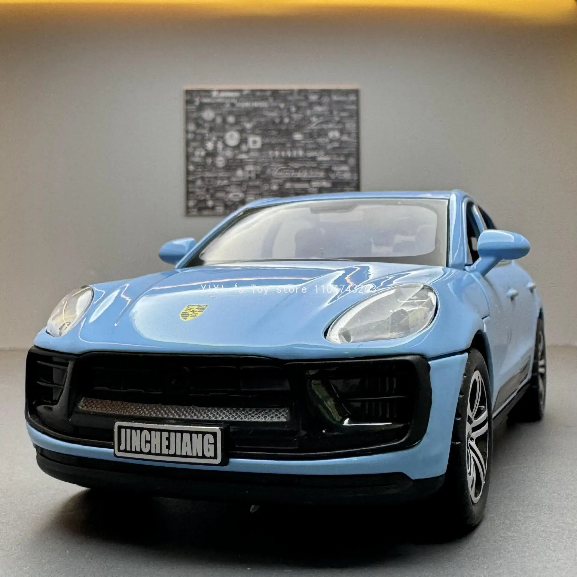 1:32 Porsche Macan SUV modelo de coche aleación Diecast juguete de simulación sonido luz tirar hacia atrás colección decora regalo para niño 30