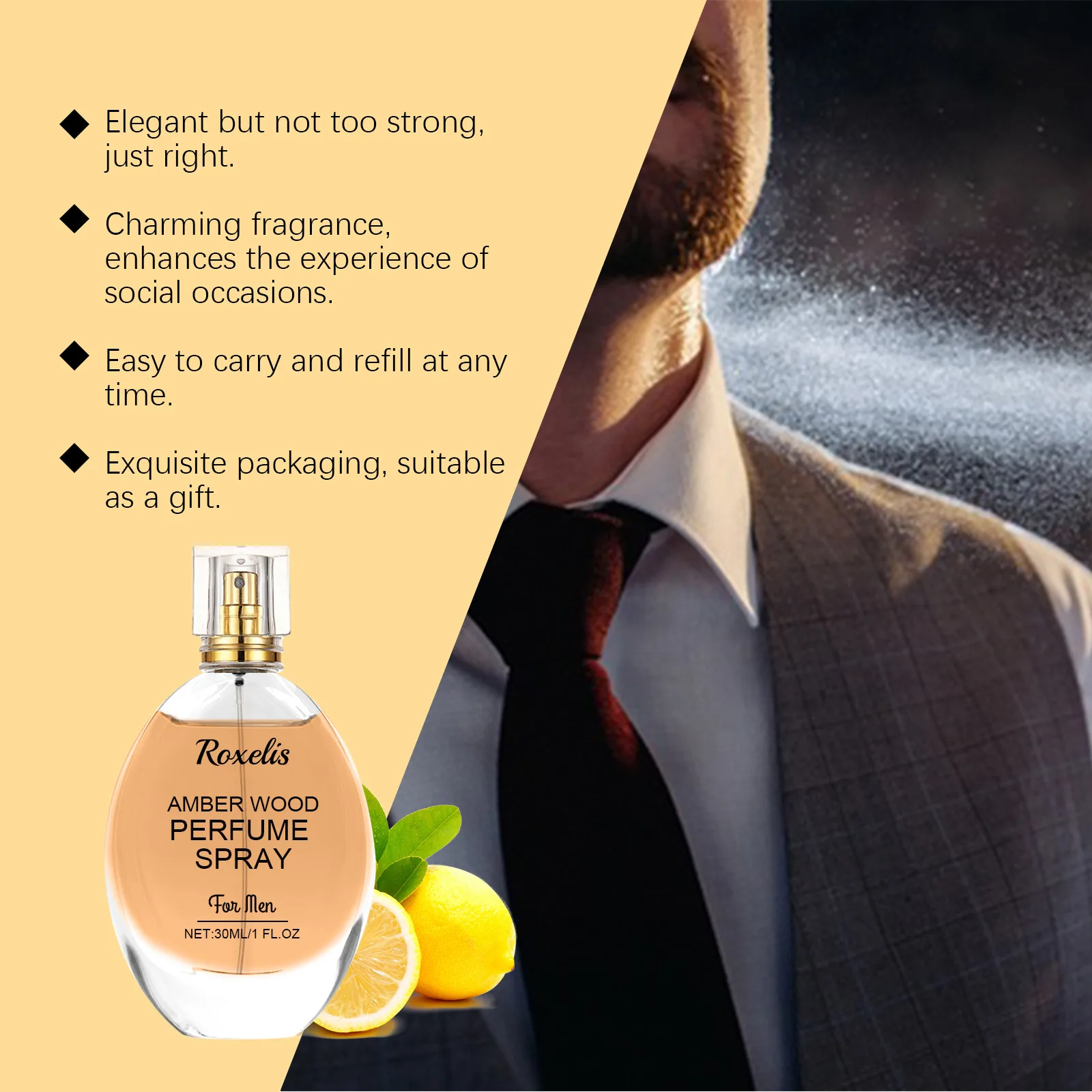 Perfumes madeira ammbar spray botânica fragancias duraderas citas confianza presente homens feromonas perfumes