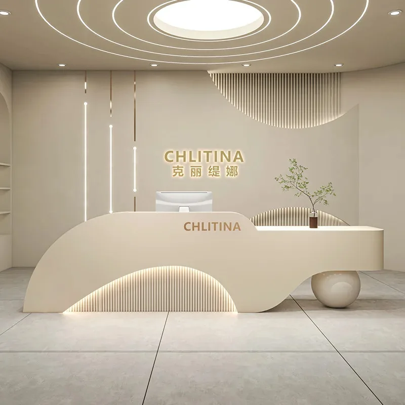 

Modern and Simple Beauty Salon, Reception, Clothing Store, Payment Page, Yoga Studio, Bar Table, Health Club, Reception Counter