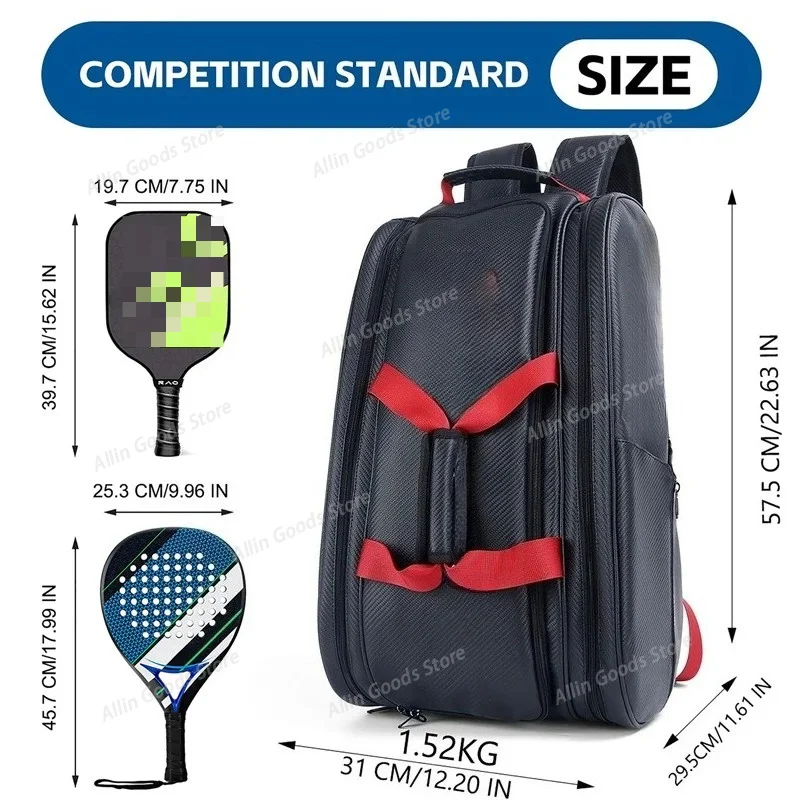 High Quality Pickleball Racquet Padel Racket Backpack Waterproof PU Padel Pickleball Shoulder Bag Adult Athlete Tennis Accessory