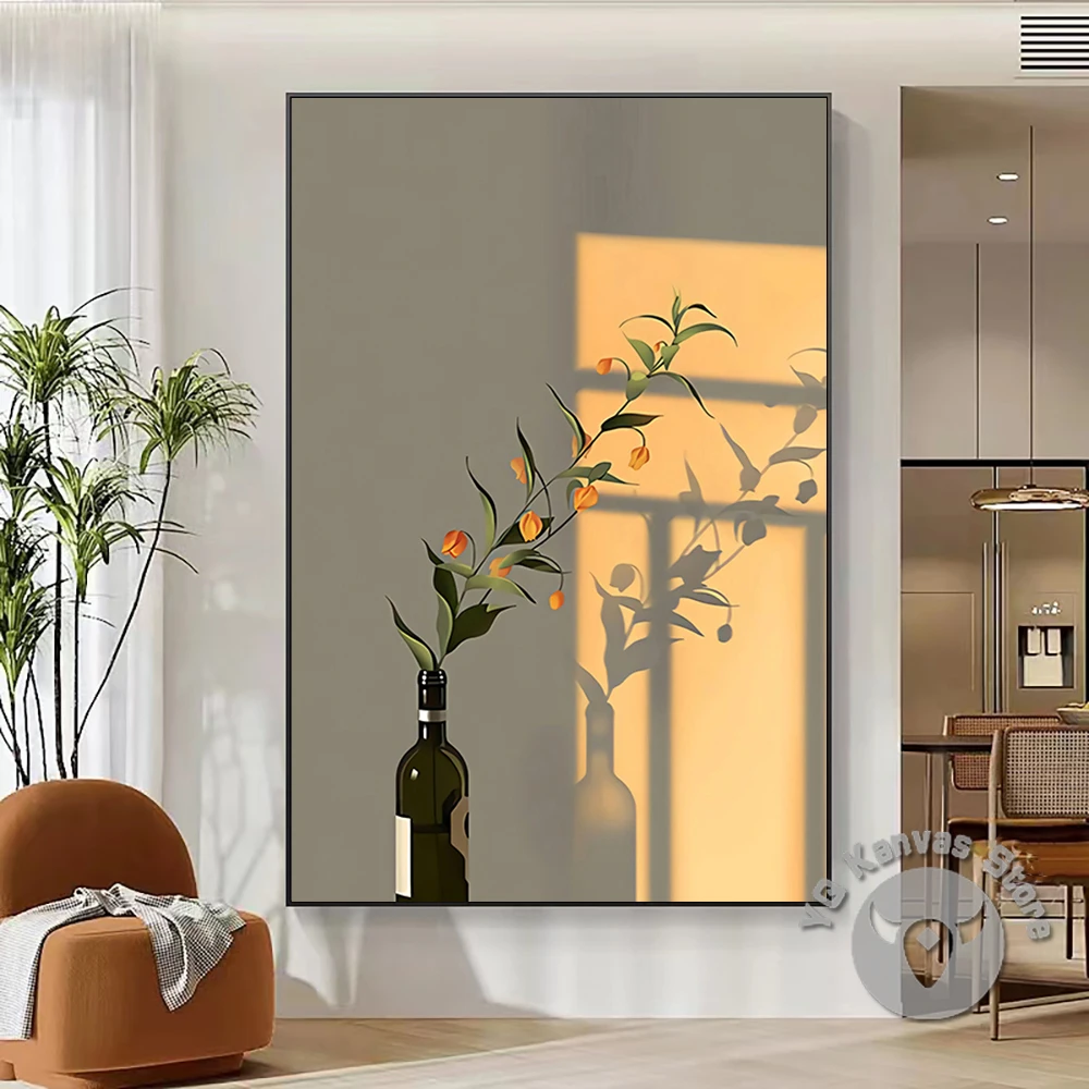 

Canvas Print Painting Posters Sunset Light Leaves Flowers Korean Ins Style Modern Nordic Wall Picture Art Room Home Decor