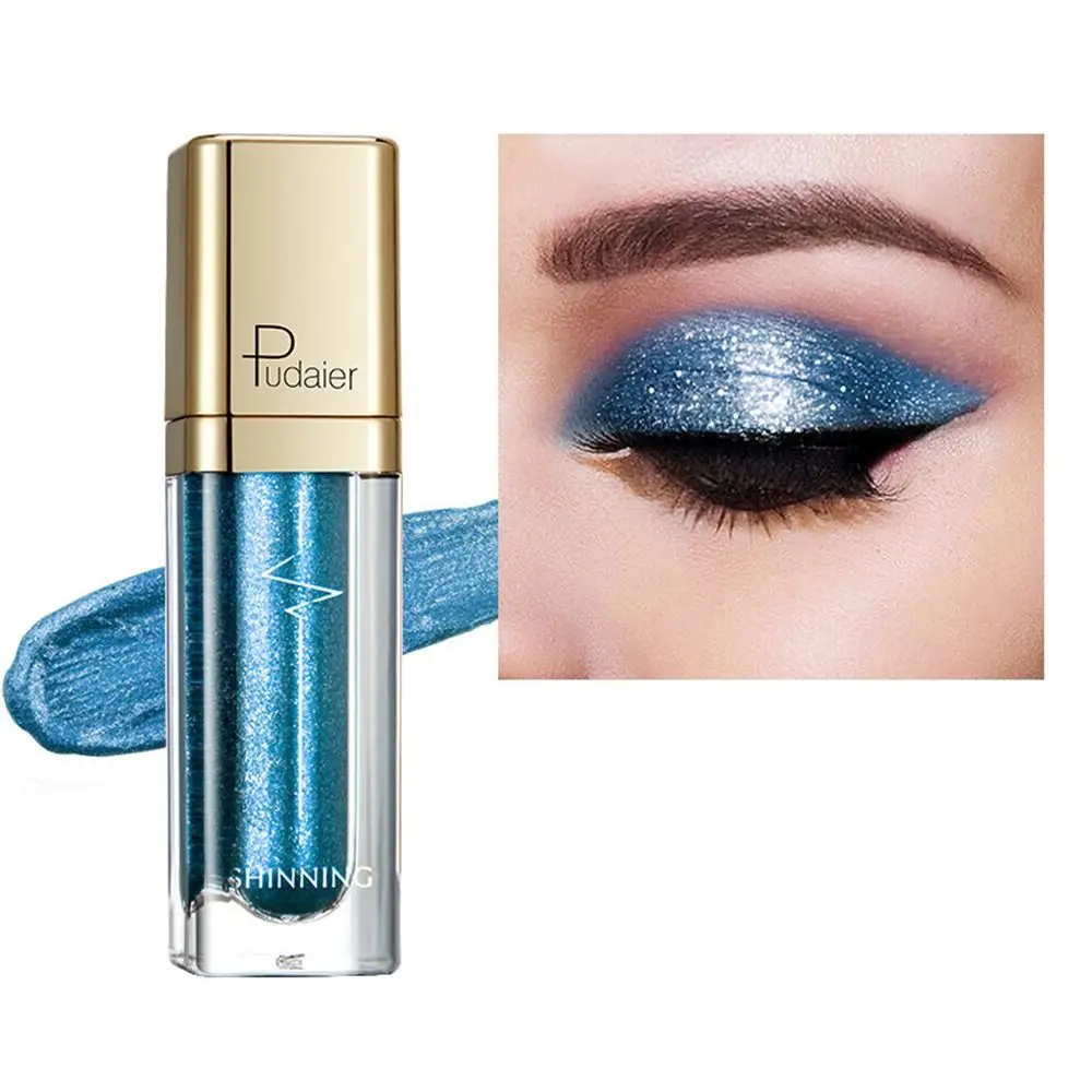 Colorful Cosmetic Tool Pearlescent Waterproof Liquid Eye Shadow Highlighter Long Lasting Shimmer Glitter Eyeshadow Women