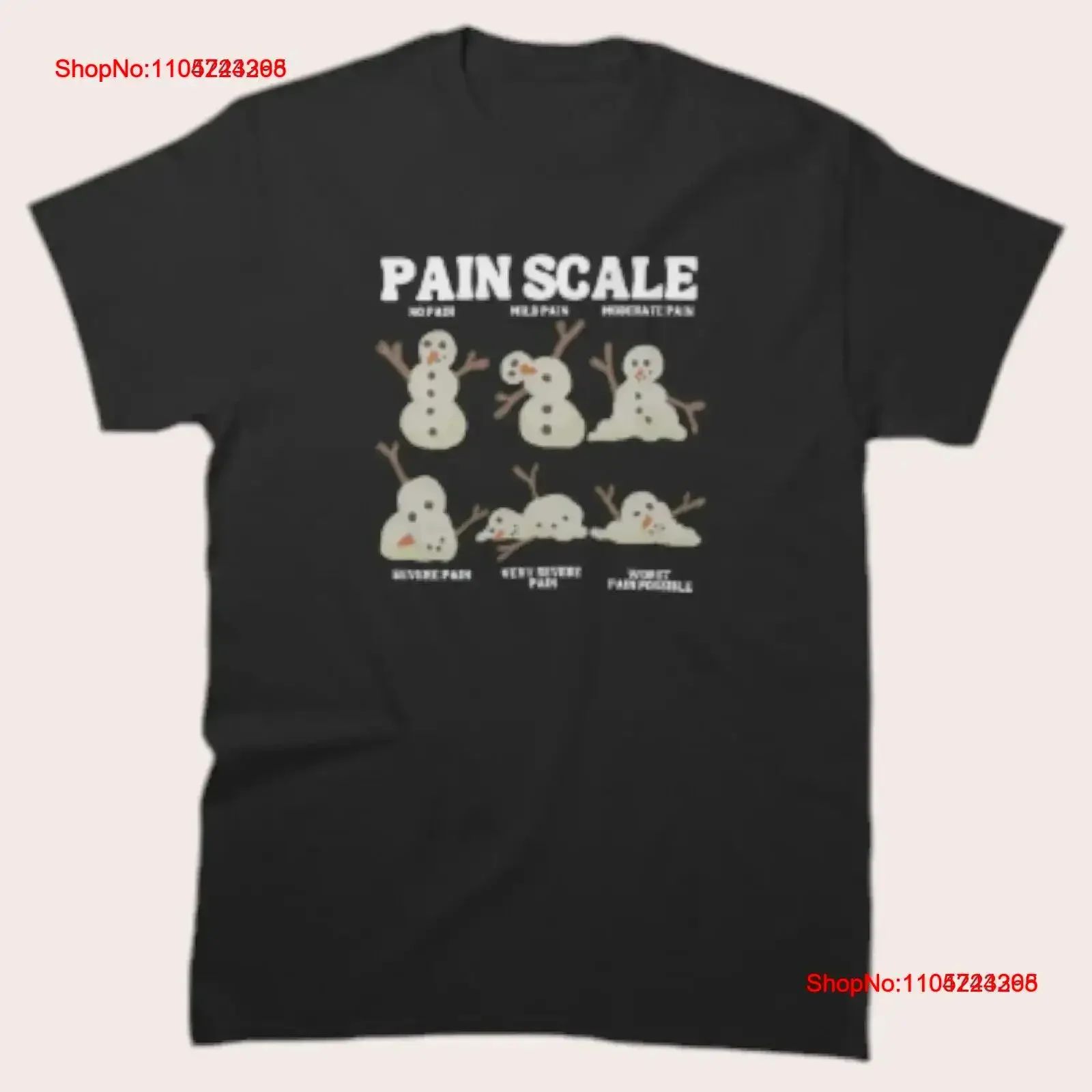 Funny Pain Scale Christmas Nurse Medical Holiday Classic T Shirt vintage Washed Stylish streetwear homme Soft Casual vintage