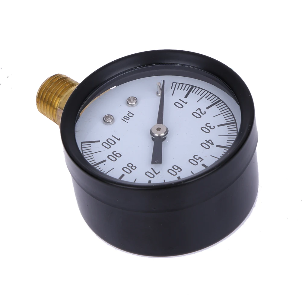 0-100 PSI Hydraulic Tester Manometer Metal 50mm Dial Face Water Pressure Gauge Vacuum Pressure Gauge for Air Water Oil Gas