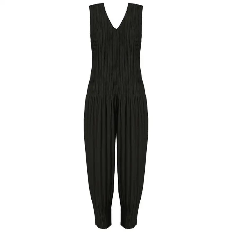 

Lightweight Comfortable V-Ne Wide Pleat Explosion Positioning Capri One-Piece Pants Trendy Japanese Sle Women's Clothing