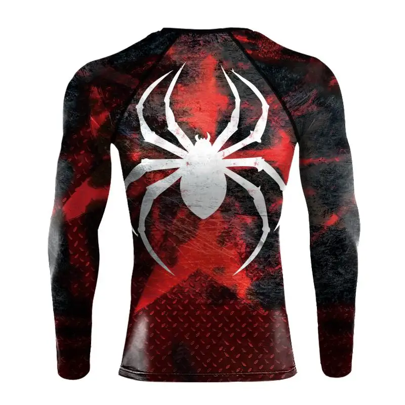 Cosplay Movie Spider Costumes for Men 3D Print Superhero Long Sleeve Tops Fitness Quick Dry Compression Shirts Novelty Clothes