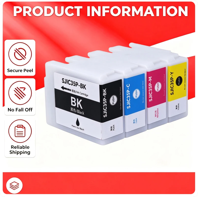Ink Cartridge Compatible for Epson ColorWorks CW-C6500 CW-CC6000 Printer Label Printer  SJIC35P WITH CHIP