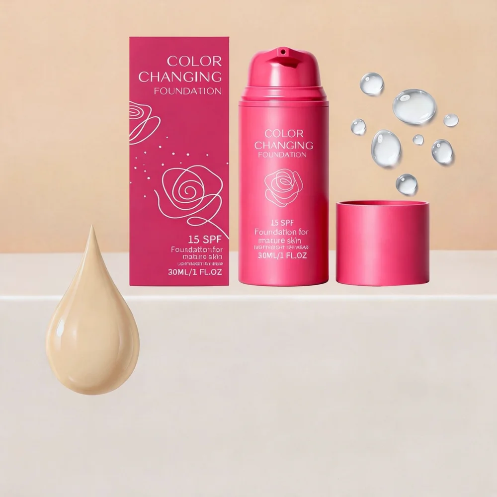 Natural Look Liquid Foundation Color Matching Makeup Base Lightweight Concealer Moisturizing Smooth Finish Face Beauty Cosmetics