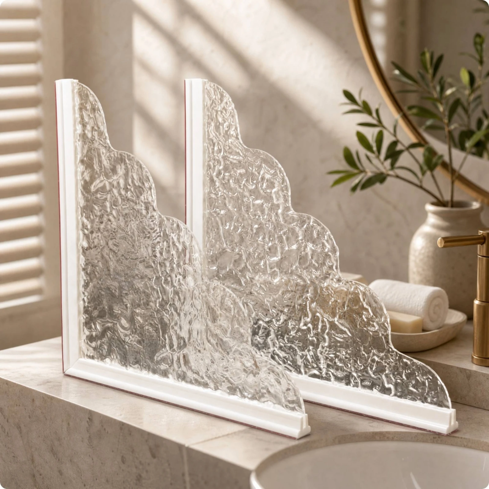 2 Pieces Acrylic Water-Splash Guard Panel Easy to Clean Splash Guard with Silicone Strip Bathtub Water Barrier Sturdy Clear