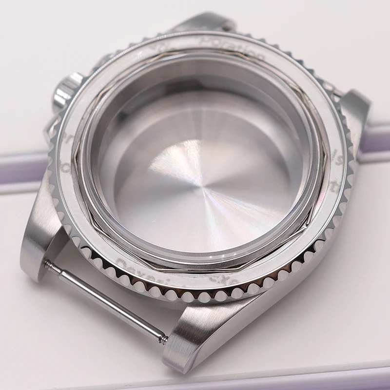 Silbernes 40mm Luxus-Uhrengehäuse Saphirglas für Seiko NH35 NH36 NH34 NH38 4R36 Eta2824 Miyota 8215 Uhrwerk 28,5mm Zifferblatt SUB GMT – Detail 5