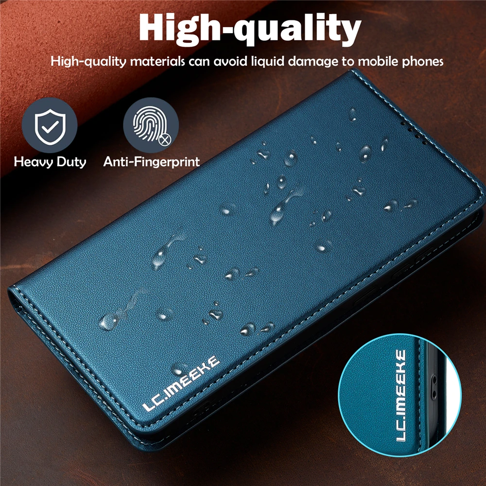 Leather Wallet Case for Samsung S24 FE S23 Ultra S22 Plus S21 S20FE Galaxy A55 A54 A53 A52 A35 A34 A15 A14 Magnetic Flip Case