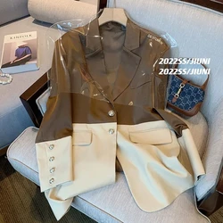 Fashion Contrast Color Retro Small Suit Women's 2023 Spring New Western Style Temperament Niche Design Loose Suit Jacket Trend