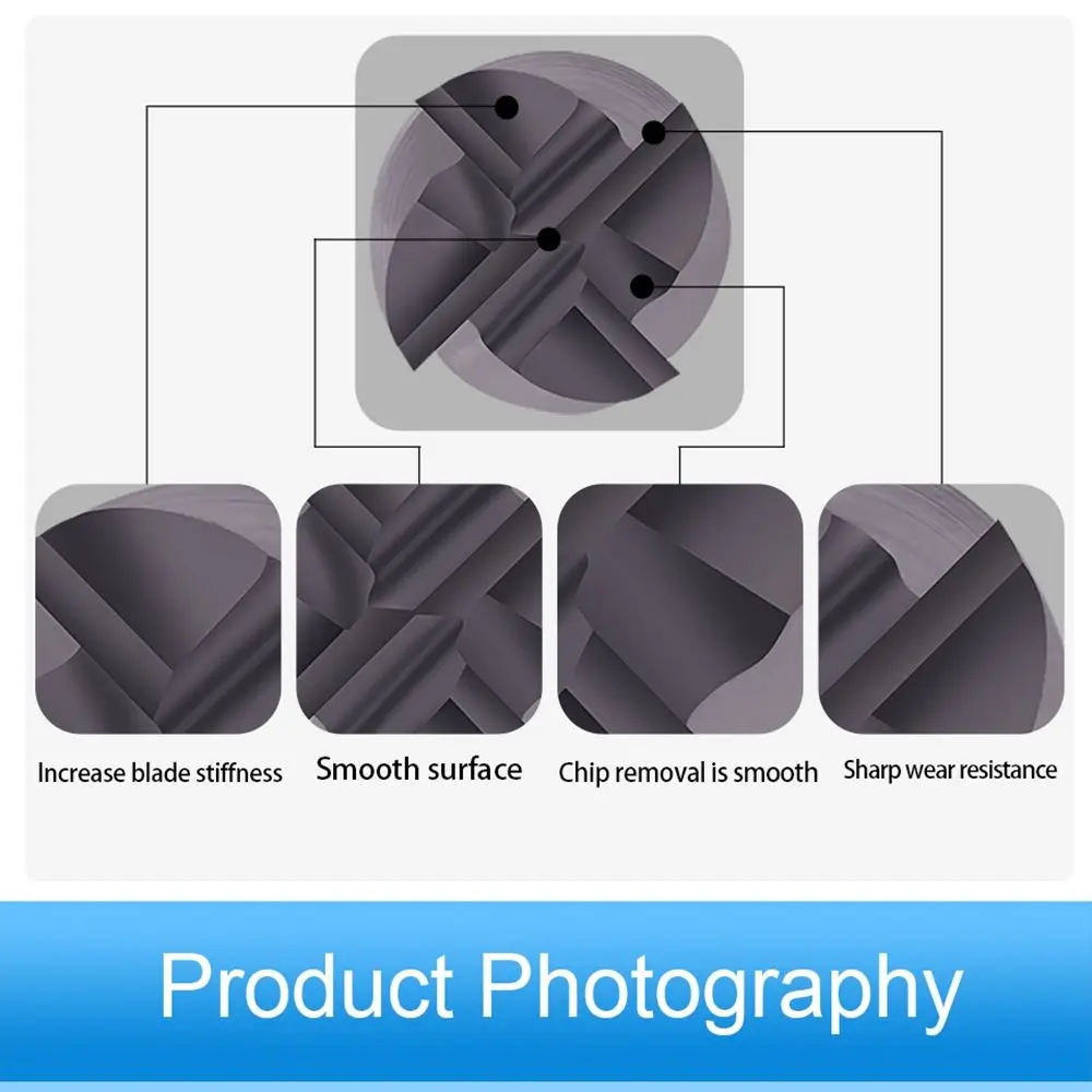 Schaftfräser schneiden 4-schneidige Mühle 1/1,5/2/2,5/3/4/5/6 mm Legierung Hartmetall Wolframstahl Fräser Schaftfräser Metallschneider
