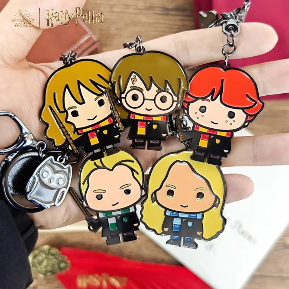 

Подлинный брелок с персонажем мультфильма Гарри Поттера Хогвартс Рон Малфой Гермиона, металлический декор для рюкзака, брелки для коллекционеров, подарки
