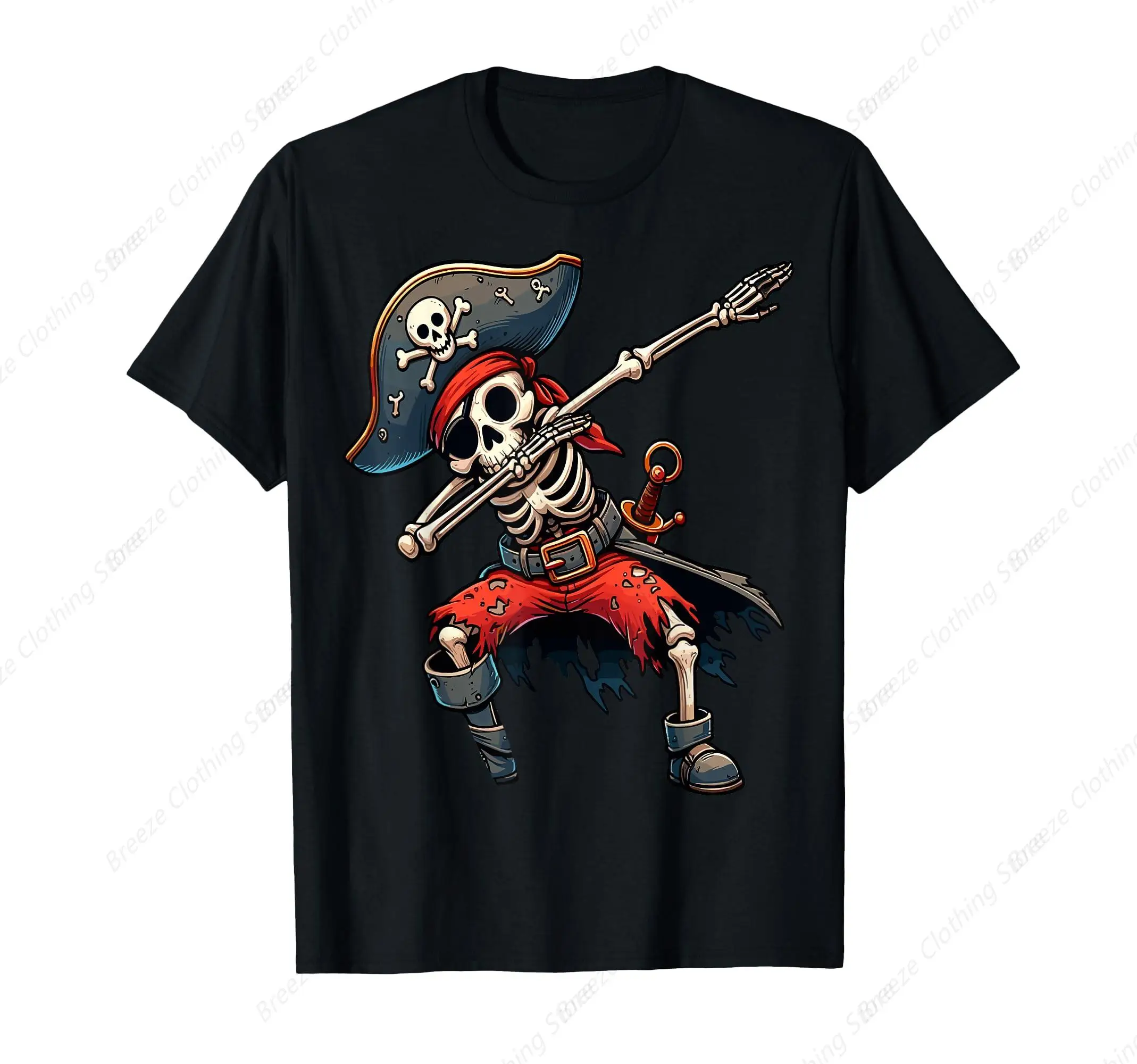 

Dabbing Skeleton Pirate Crew Neck Soft Fitted Tees S - 6XL Fresh Classic Basic Tshirts
