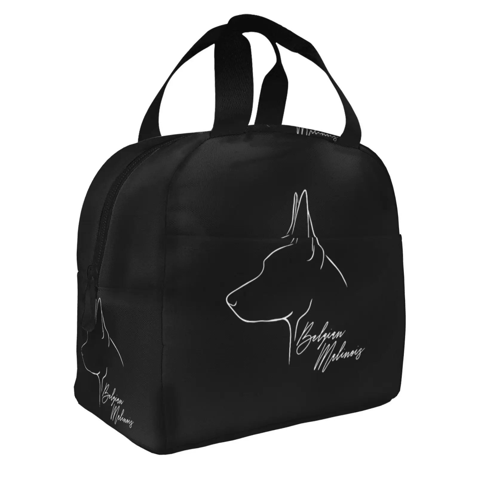 Belgian Malinois Shepherd Lunch Bag for Girls Funny Lunch Box Fun Picnic Cooler Bag Portable Zipper Oxford Thermal Lunch Bags