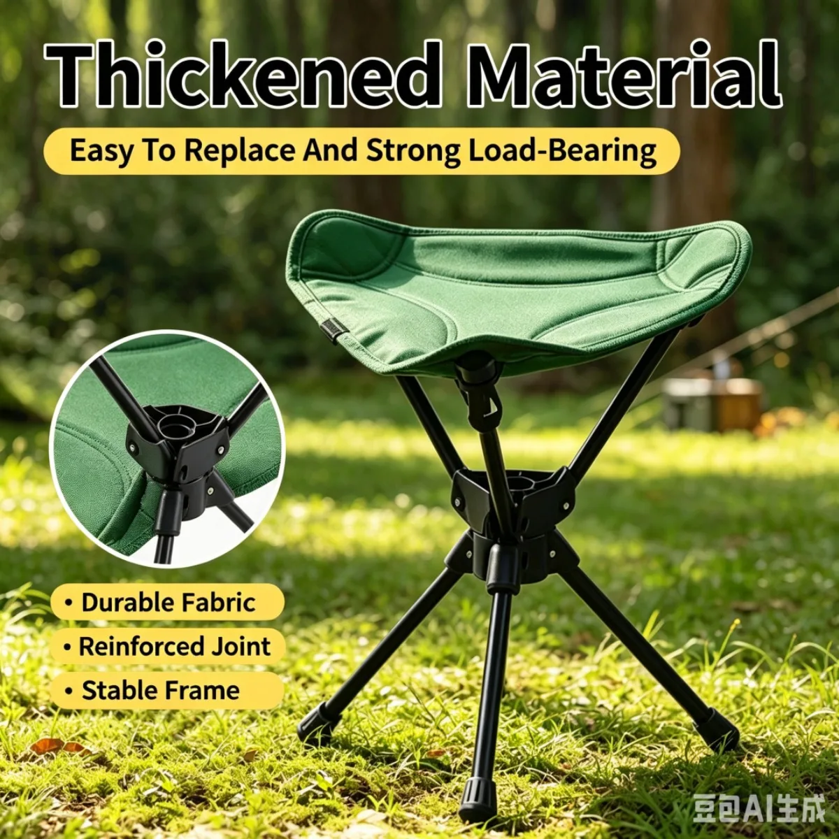 Outdoor Small Folding Triangular Stool Fishing Chairs Camping Multifunction Benches Foldable Stools Household Daily Park Chairs