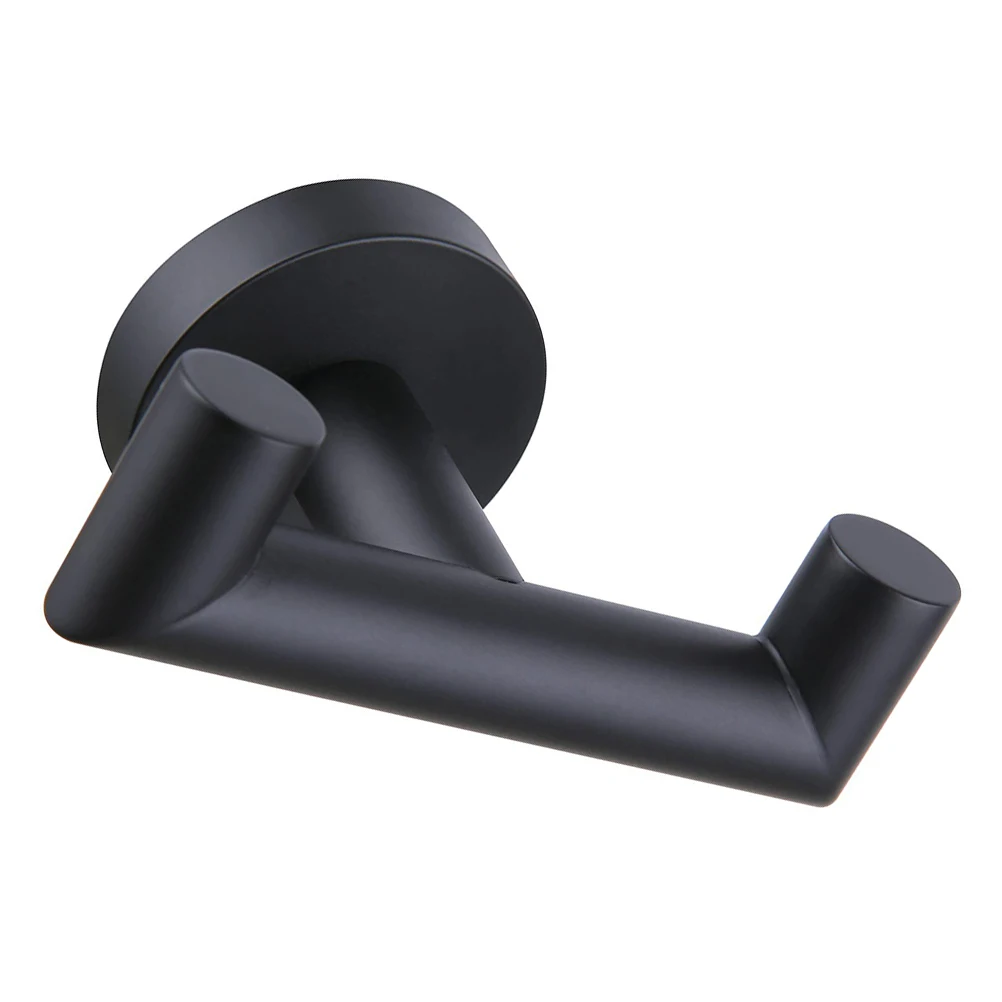 

Stainless Steel Towel Hook Wall Mounted Bathroom Kitchen Black 304 Holder Robe Heavy Duty Double Towel Hook Hanger Storage