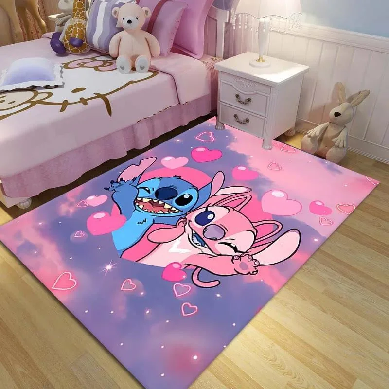 

MINISO Lilo & Stitch Children's Room Carpet Cartoon Cute Anime Bedroom Bedside Non Slip Floor Mat Window Balcony Table Doormat