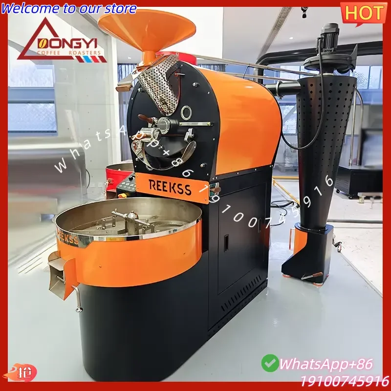 CE Certificate High Grade Automatic 6kg Industrial Coffee Bean Roaster Cast Iron Drum Roasting Machine Tostador De Café
