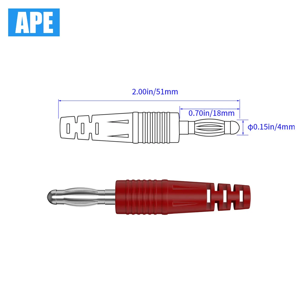 2pcs Multi-meter Test Leads Cable Line Wire 100cm Double Ends 4mm Banana Plug Electrical Connector