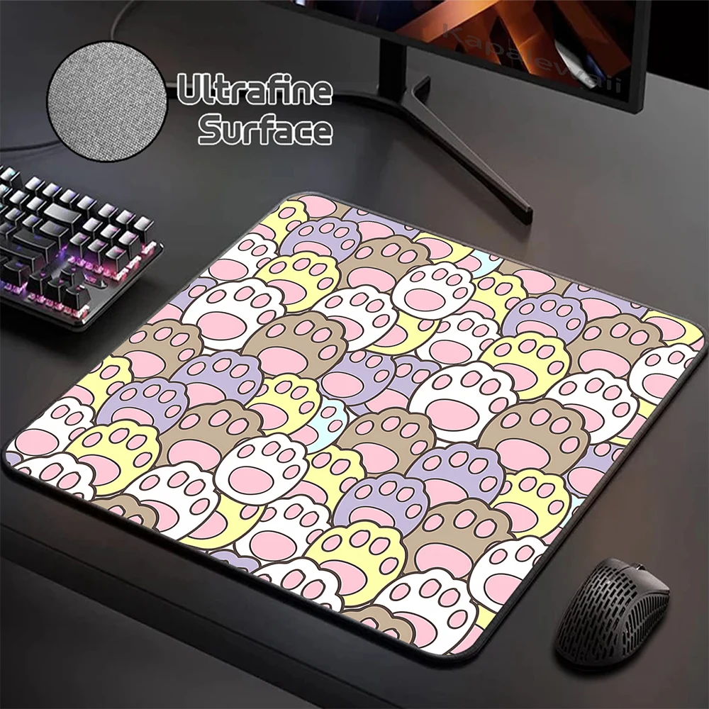 

Ultrafine Surface Mousepad Kawaii Cute Cat Paw Mouse Mat Office Laptop Carpet Anti-slip Desktop Desk Protector Mat 400X450MM