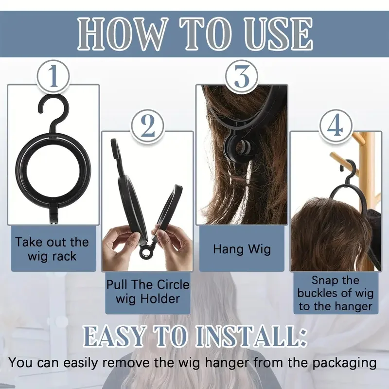 Collapsible Wig Stand Portable Wig Display Rack for Salon Dressing Room Space Saving Wig Organizer Wig Styling Stand view 6