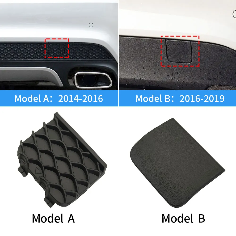 For Mercedes W117 Car Rear Bumper Tow Hook Cover Cap Black For Benz CLA Class 2014-2019 C180 CLA180 CLA200 CLA220 CLA250 CLA300