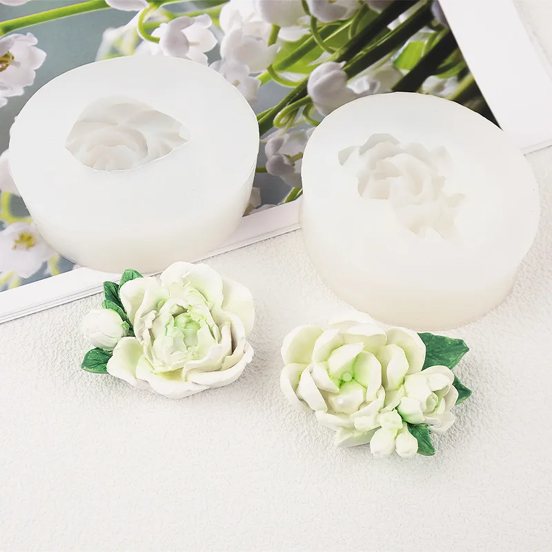 Gardenia scented candle decorative silicone mold B44