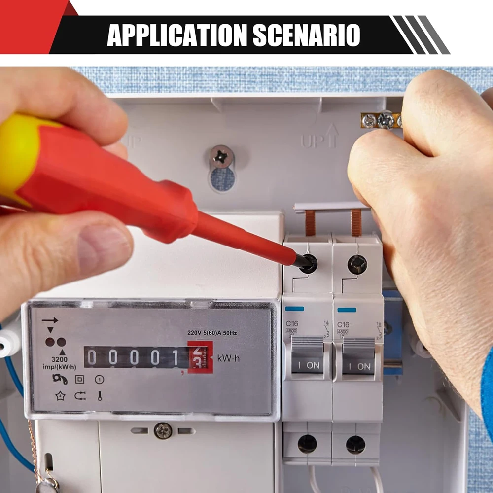 13/9-teiliges 1000V Isoliertes Schraubendreher-Set S2-Stahl Magnetische Spitzen PP+TPR-Griff für Elektriker-Reparaturwerkzeuge & Industrielle Anwendungen – Detail 8